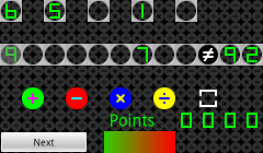 Greyed out number